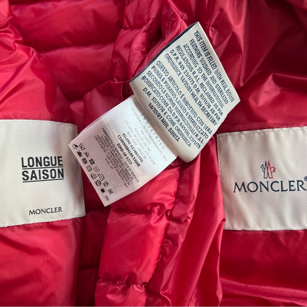 Moncler SILENE Red Bomber Style Puffer - Picture 14 of 16